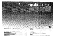Yamaha R-50 - Owners Manual